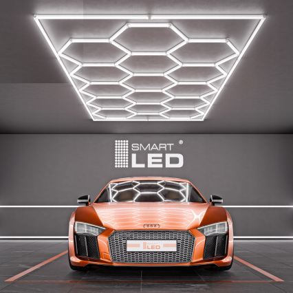 LED Stropní svítidlo HEXAGON LED/696W/85-265V 6500K 484x243 cm CRI 90 IP44 bílá
