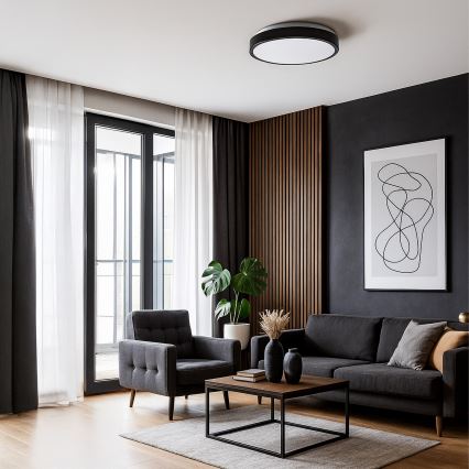 LED Stropní svítidlo LIBRA LED/24W/230V 4000K pr. 39 cm černá