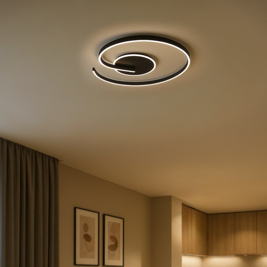 LED Stropní svítidlo LORENZO LED/22W/230V pr. 50 cm černá