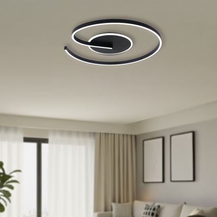 LED Stropní svítidlo LORENZO LED/22W/230V pr. 50 cm černá