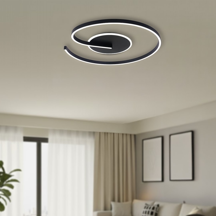 LED Stropní svítidlo LORENZO LED/22W/230V pr. 50 cm černá