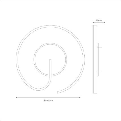 LED Stropní svítidlo LORENZO LED/22W/230V pr. 50 cm černá