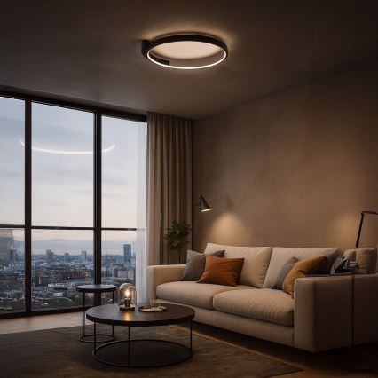 LED Stropní svítidlo LUNA LED/18W/230V pr. 42,5 cm černá