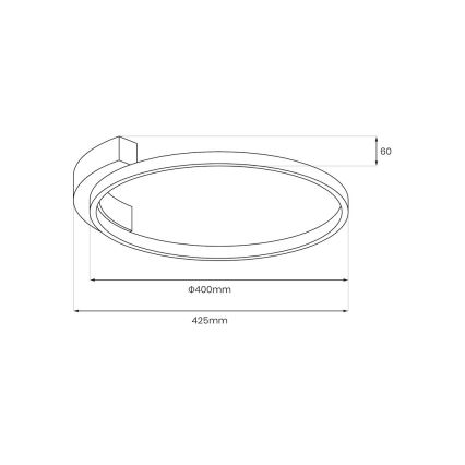 LED Stropní svítidlo LUNA LED/18W/230V pr. 42,5 cm černá
