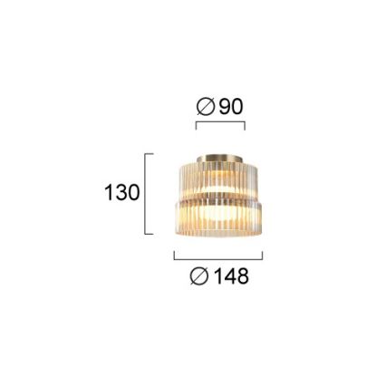 LED Stropní svítidlo LUXE LED/12W/230V pr. 14,8 cm mosaz