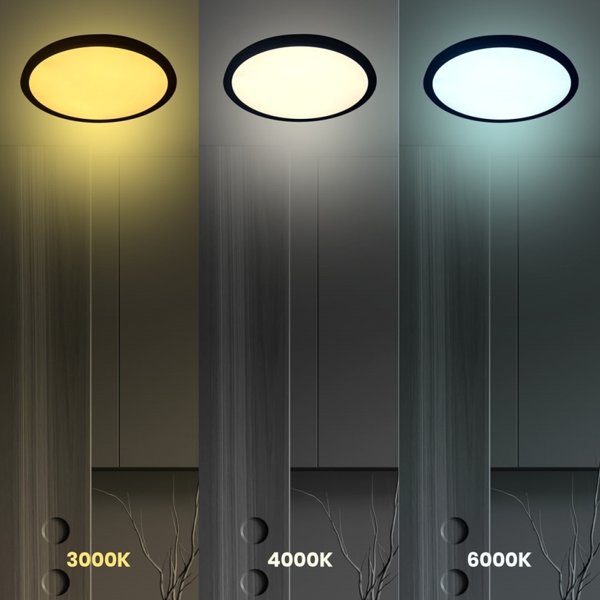 LED Stropní svítidlo MAQ LED/40W/230V 3000/4000/6500K IP40 černá
