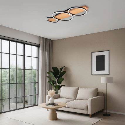 LED Stropní svítidlo MELISA LED/28W/230V 26,5x70 cm borovice