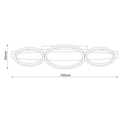 LED Stropní svítidlo MELISA LED/28W/230V 26,5x70 cm borovice