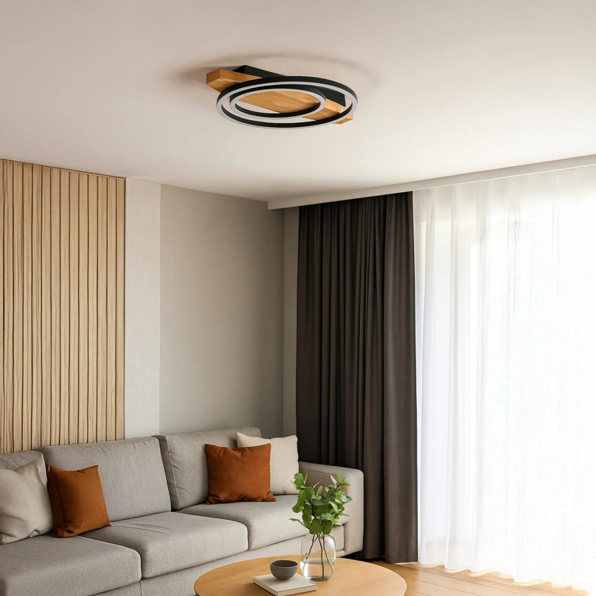 LED Stropní svítidlo MELISA LED/28W/230V 30x40 cm borovice