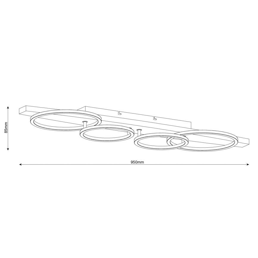 LED Stropní svítidlo MELISA LED/35W/230V 26,5x95 cm borovice