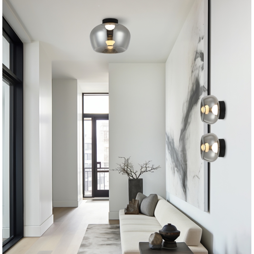 LED Stropní svítidlo NADIA LED/9W/230V pr. 16 cm kouřová/černá