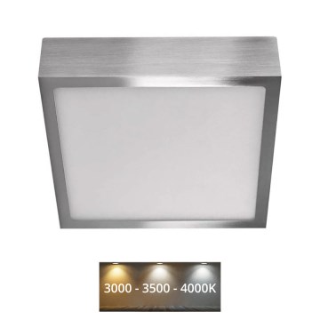 LED Stropní svítidlo NEXXO LED/12,5W/230V 3000/3500/4000K 17x17 cm lesklý chrom