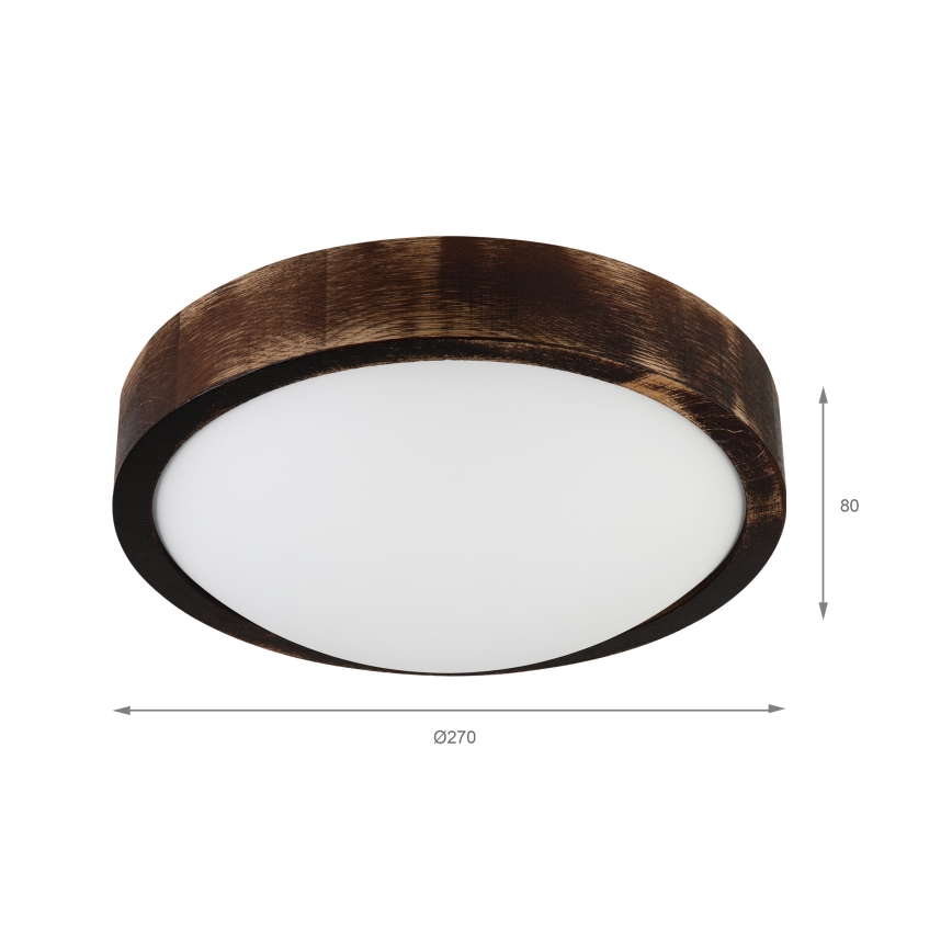 LED Stropní svítidlo OAK SLIM LED/20W/230V 4000K pr. 27 cm dub/tmavě hnědá