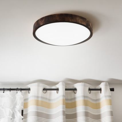 LED Stropní svítidlo OAK SLIM LED/36W/230V 4000K pr. 37 cm dub/tmavě hnědá