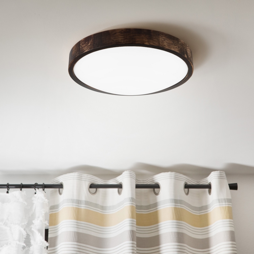 LED Stropní svítidlo OAK SLIM LED/36W/230V 4000K pr. 37 cm dub/tmavě hnědá