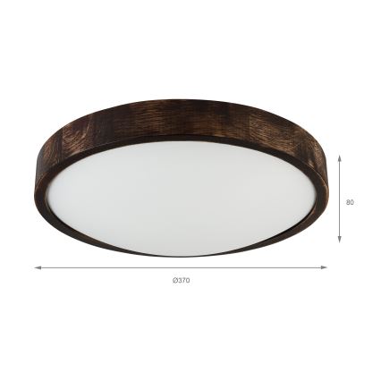 LED Stropní svítidlo OAK SLIM LED/36W/230V 4000K pr. 37 cm dub/tmavě hnědá