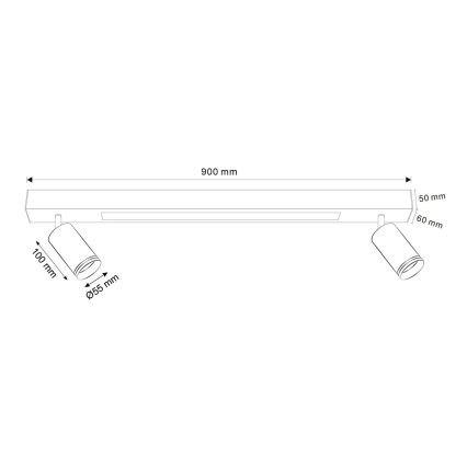 LED Stropní svítidlo PARIS LED/24W/230V + 2xGU10/10W černá