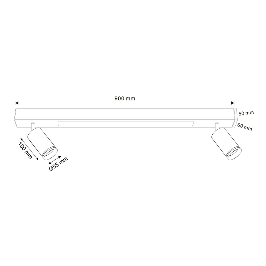 LED Stropní svítidlo PARIS LED/24W/230V + 2xGU10/10W černá