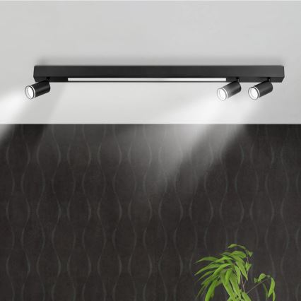LED Stropní svítidlo PARIS LED/24W/230V + 3xGU10/10W černá