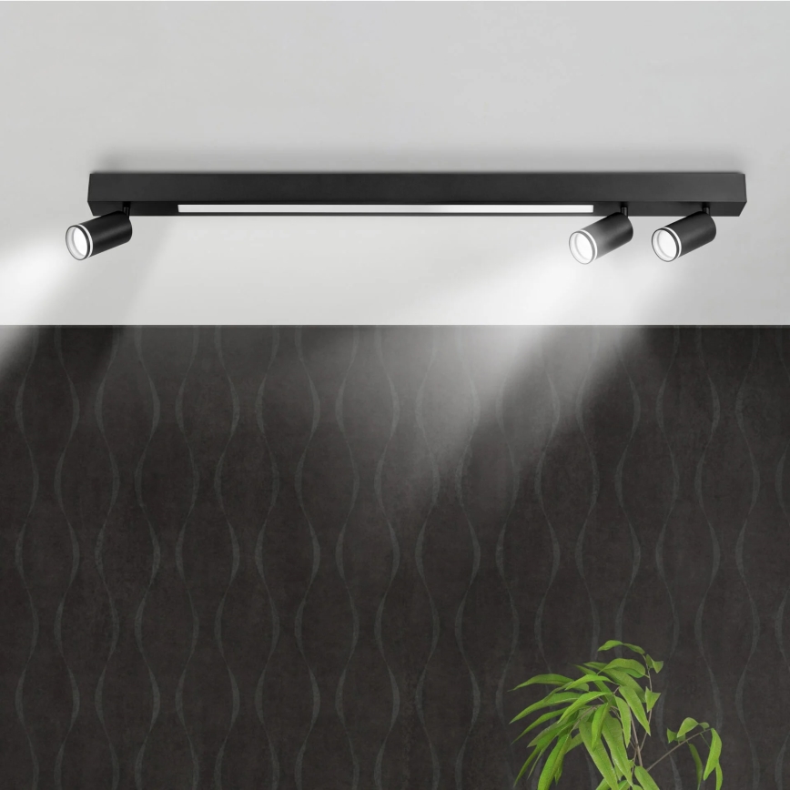 LED Stropní svítidlo PARIS LED/24W/230V + 3xGU10/10W černá