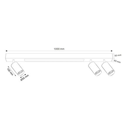 LED Stropní svítidlo PARIS LED/24W/230V + 3xGU10/10W černá