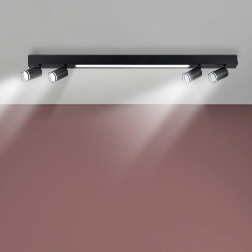 LED Stropní svítidlo PARIS LED/24W/230V + 4xGU10/10W černá