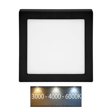 LED Stropní svítidlo RAFA LED/12W/230V 3000/4000/6000K 17x17 cm černá