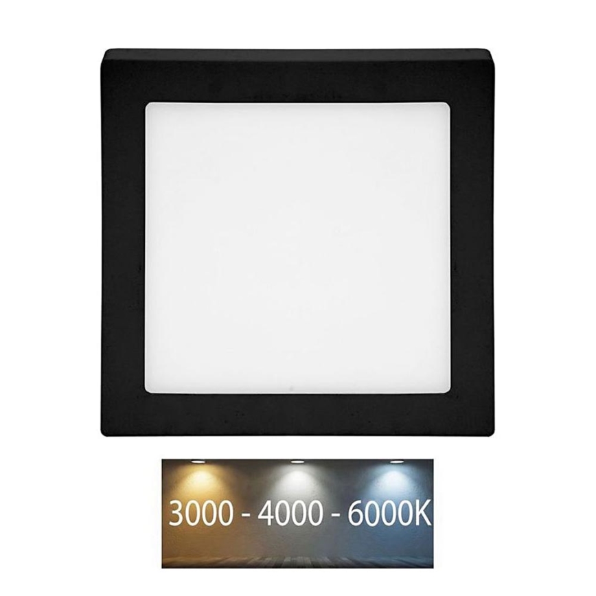 LED Stropní svítidlo RAFA LED/12W/230V 3000/4000/6000K 17x17 cm černá
