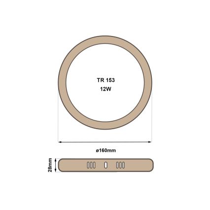 LED Stropní svítidlo RING LED/12W/230V 4200K pr. 16 cm hnědá