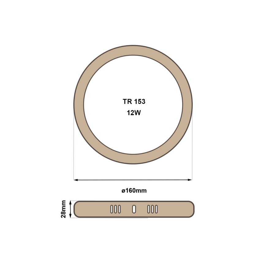 LED Stropní svítidlo RING LED/12W/230V 4200K pr. 16 cm hnědá