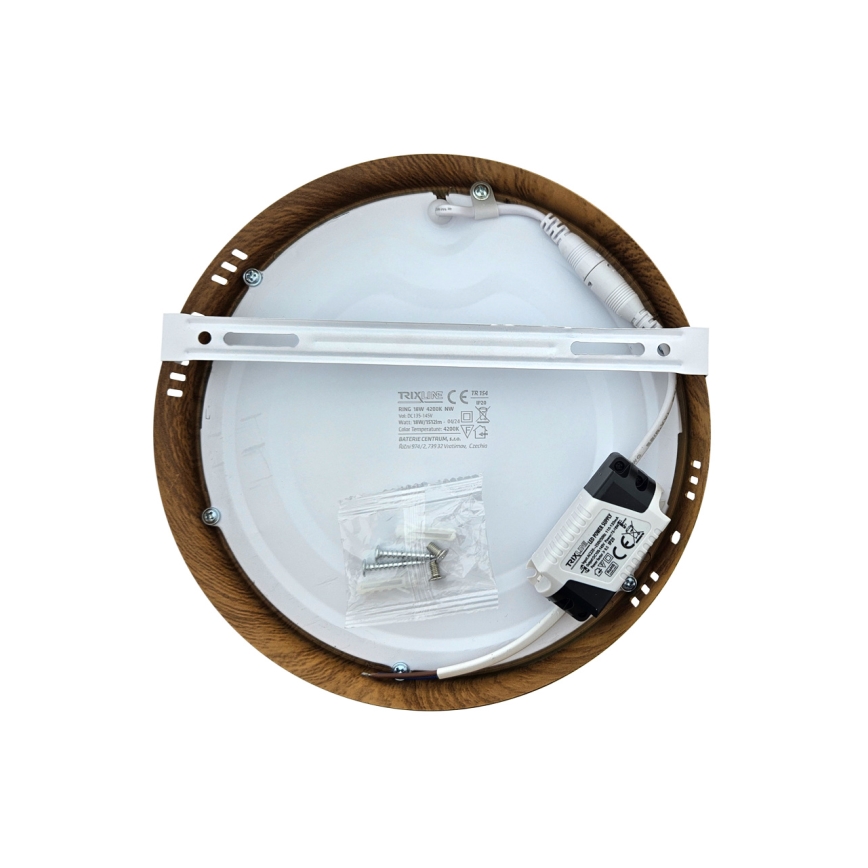 LED Stropní svítidlo RING LED/18W/230V 4200K pr. 21 cm hnědá