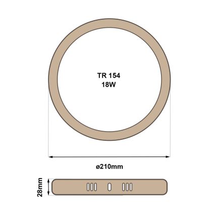 LED Stropní svítidlo RING LED/18W/230V 4200K pr. 21 cm hnědá