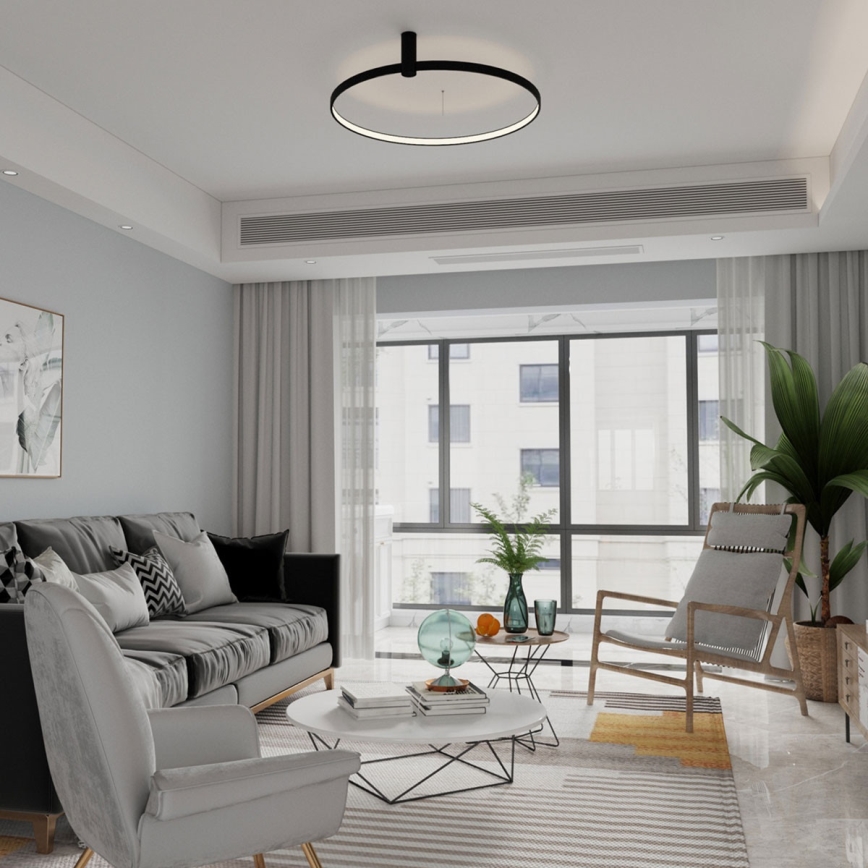 LED Stropní svítidlo RING S LED/34W/230V 3000/4000/6000K pr. 60 cm černá