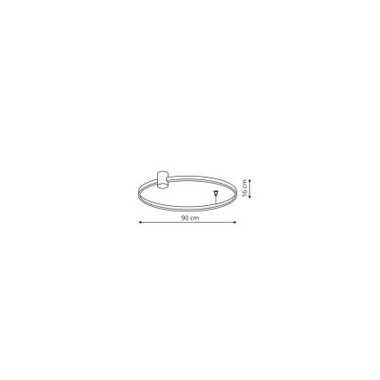 LED Stropní svítidlo RING S LED/50W/230V 3000/4000/6000K pr. 90 cm černá