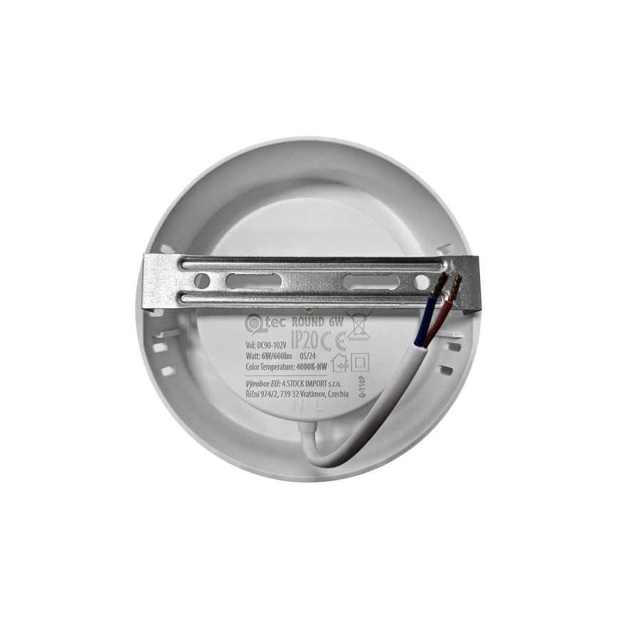 LED Stropní svítidlo ROUND LED/6W/230V 4000K pr. 12,1 cm bílá