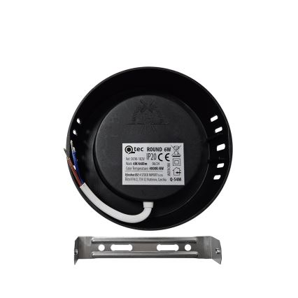 LED Stropní svítidlo ROUND LED/6W/230V 4000K pr. 12,1 cm černá