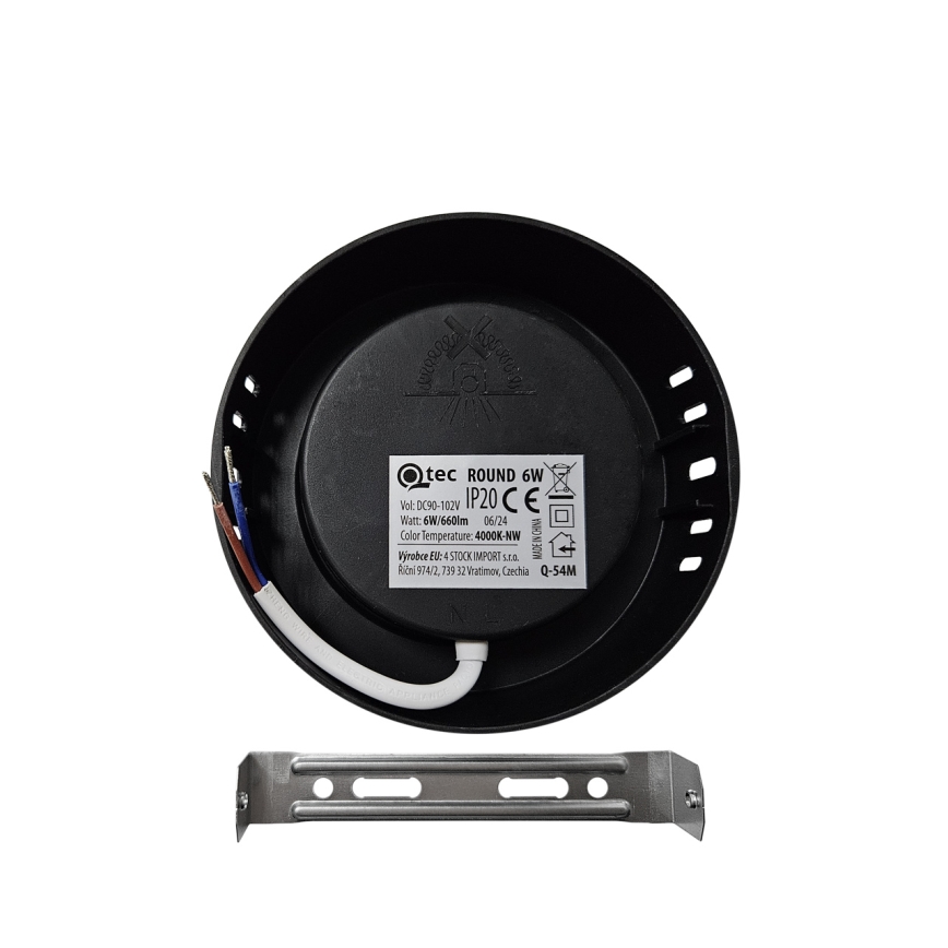 LED Stropní svítidlo ROUND LED/6W/230V 4000K pr. 12,1 cm černá