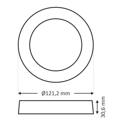 LED Stropní svítidlo ROUND LED/6W/230V 4000K pr. 12,1 cm černá