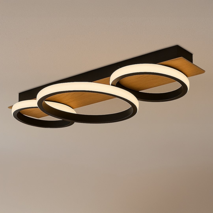 LED Stropní svítidlo ROWENA LED/18W/230V černá/hnědá