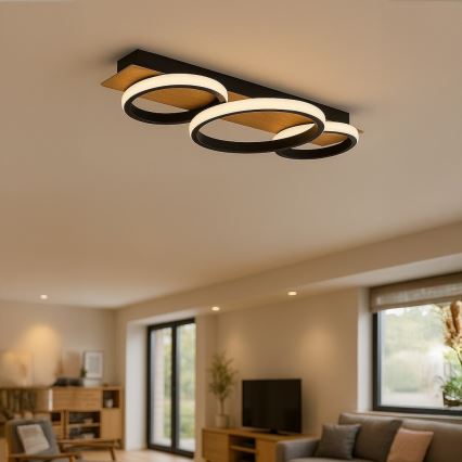LED Stropní svítidlo ROWENA LED/18W/230V černá/hnědá