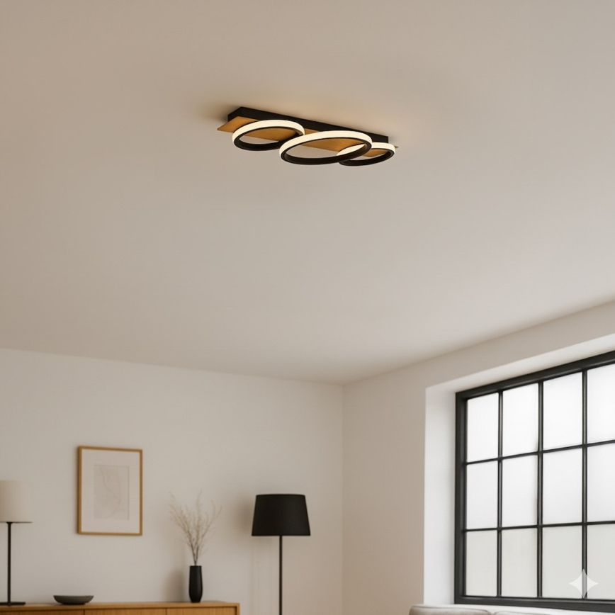 LED Stropní svítidlo ROWENA LED/18W/230V černá/hnědá