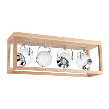 LED Stropní svítidlo ROY 4xGU10/5W/230V matný dub