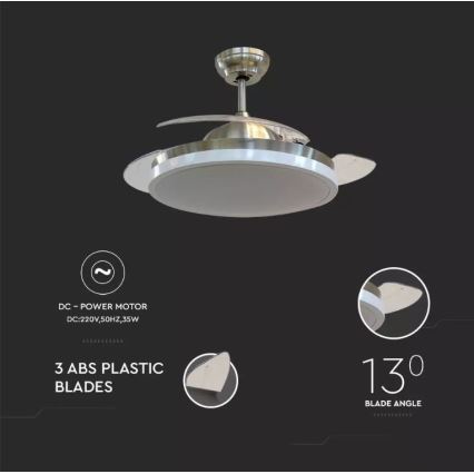 LED Stropní svítidlo s ventilátorem LED/30W/230V 3000/4000/6400K + dálkové ovládání