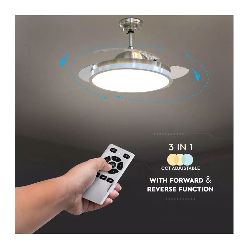 LED Stropní svítidlo s ventilátorem LED/30W/230V 3000/4000/6400K + dálkové ovládání
