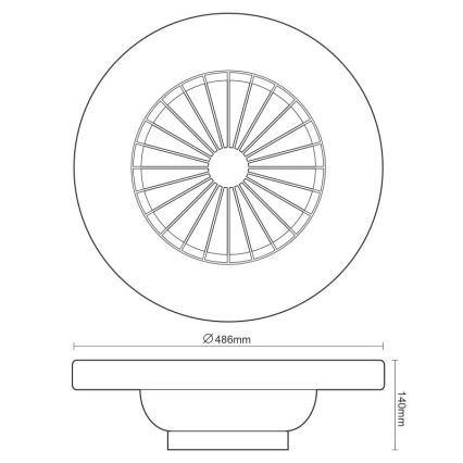 LED Stmívatelné stropní svítidlo s ventilátorem STAR LED/48W/230V 3000-6500K + dálkové ovládání