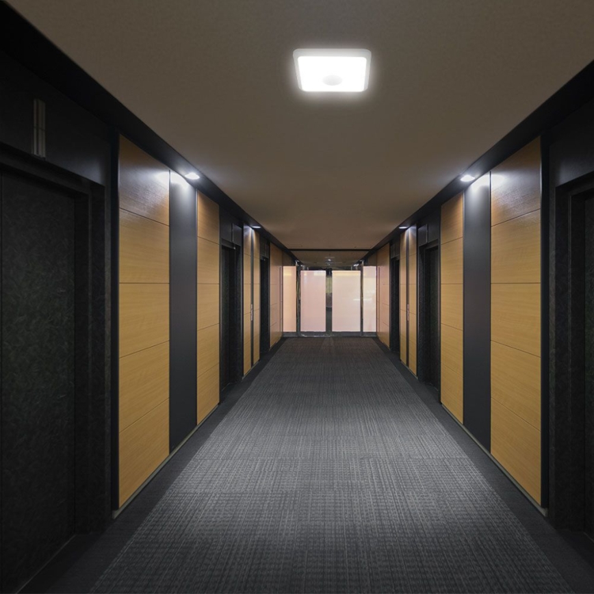 LED Stropní svítidlo se senzorem SAMSUNG CHIP LED/12W/230V 3000/4000/6000K 25x25 cm bílá