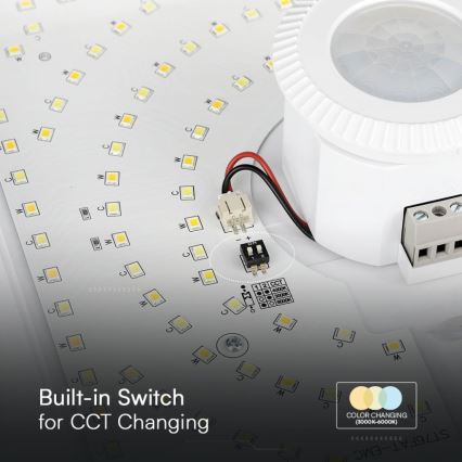 LED Stropní svítidlo se senzorem SAMSUNG CHIP LED/12W/230V 3000/4000/6000K 25x25 cm bílá