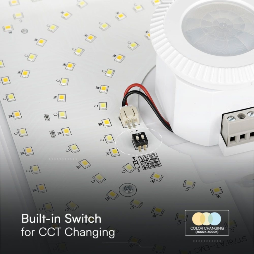 LED Stropní svítidlo se senzorem SAMSUNG CHIP LED/12W/230V 3000/4000/6000K 25x25 cm bílá