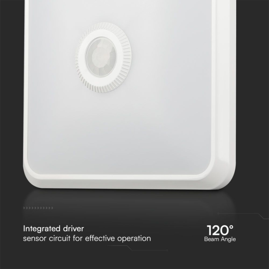 LED Stropní svítidlo se senzorem SAMSUNG CHIP LED/12W/230V 3000/4000/6000K 25x25 cm bílá