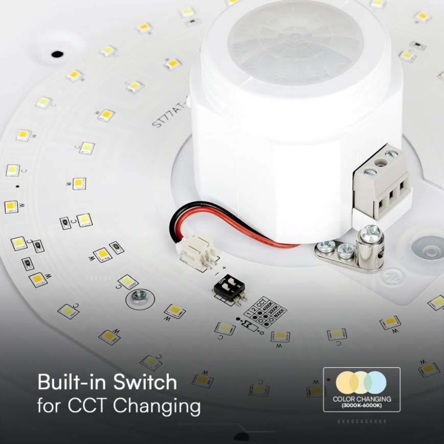 LED Stropní svítidlo se senzorem SAMSUNG CHIP LED/12W/230V 3000/4000/6000K pr. 29 cm bílá